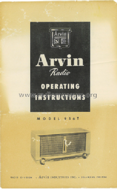 956T Ch= RE392; Arvin, brand of (ID = 3051149) Radio