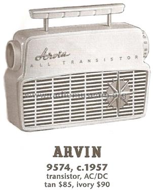 All Transistor 9574 ; Arvin, brand of (ID = 1745492) Radio