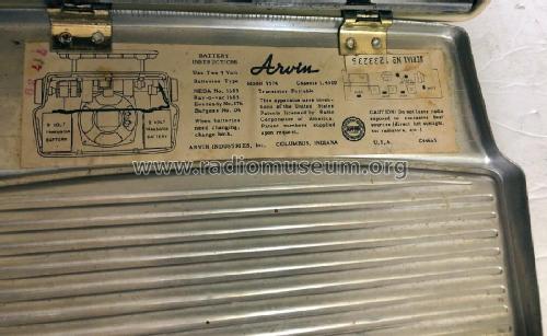 All Transistor 9574 ; Arvin, brand of (ID = 2978193) Radio