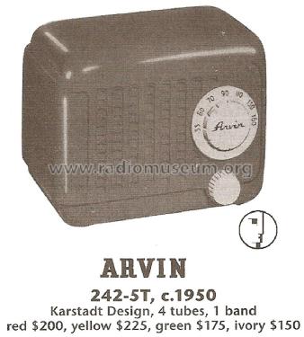 Arvin 242T Ch= RE-251; Arvin, brand of (ID = 1745145) Radio