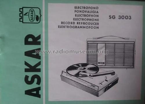 Electrófono o Tocadiscos SG-3003; Askar, Ascar; Irún (ID = 2444454) R-Player