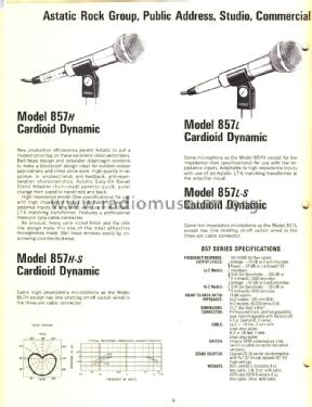 Microphone Cardioid Dynamic 857H-S; Astatic Corp.; (ID = 2402550) Microphone/PU