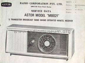 MB021 ; Astor brand, Radio (ID = 1409594) Radio