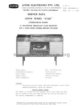 Stereogram Radio G14Q; Astor brand, Radio (ID = 2359253) Radio