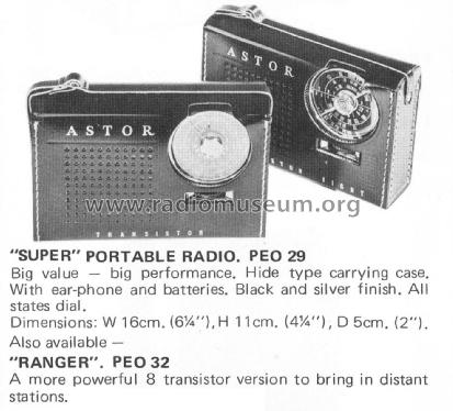 Ranger Transistor 8 PE-032; Astor brand, Radio (ID = 2057986) Radio