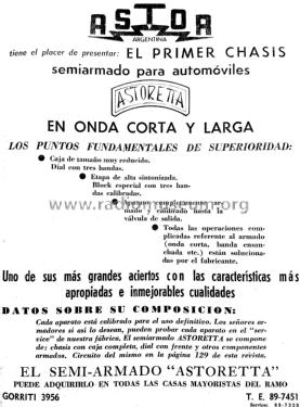 Astoretta ; Astor; Argentina (ID = 2579984) Car Radio