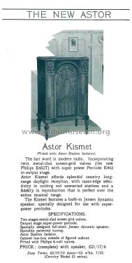 Kismet OB; Astor brand, Radio (ID = 2582675) Radio