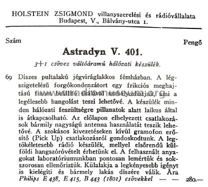 Astradyn V401; Astra; Budapest (ID = 2259894) Radio