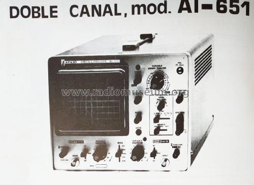 Oscilloscope AI-651; Ataio Ingenieros, S. (ID = 2564246) Equipment