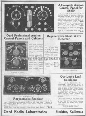 Regenerative Short Wave Receiver ; Oard Radio (ID = 1074394) Radio