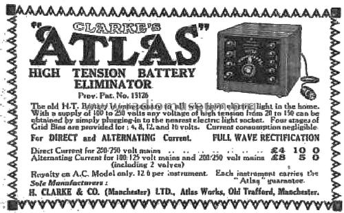 Atlas High Tension Battery Eliminator ; Atlas Brand H. (ID = 3038748) Power-S