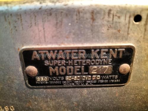 217; Atwater Kent Brand, (ID = 2918838) Radio