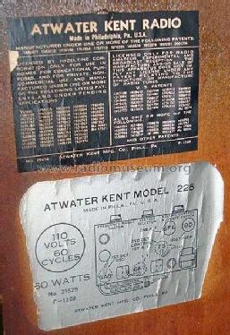 226 not existing, error!; Atwater Kent Mfg. Co (ID = 997392) Radio