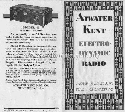 47 Radio Atwater Kent Mfg. Co.; Philadelphia, USA, build |Radiomuseum.org