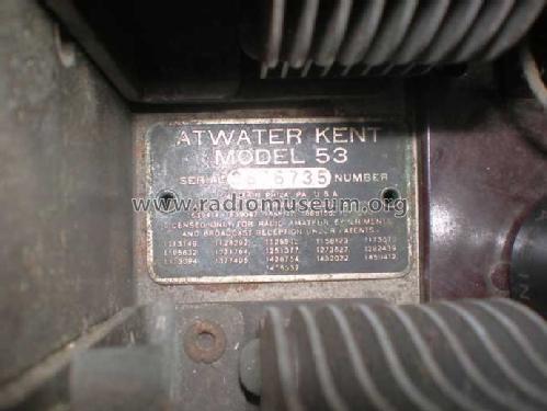 53 ; Atwater Kent Mfg. Co (ID = 831149) Radio