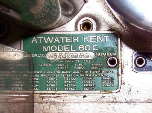 60C Panel ; Atwater Kent Mfg. Co (ID = 2124780) Radio