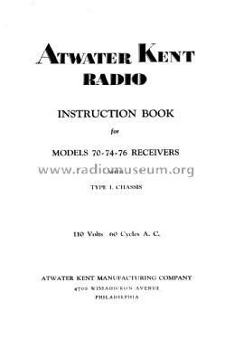 70 Console; Atwater Kent Mfg. Co (ID = 2795780) Radio