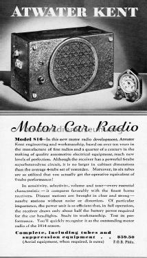 816 ; Atwater Kent Mfg. Co (ID = 2285756) Car Radio