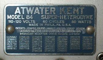 84 Golden Voice; Atwater Kent Mfg. Co (ID = 383316) Radio