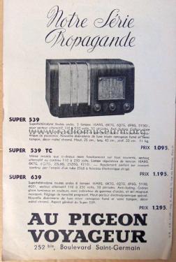 Super 539; Au Pigeon Voyageur, (ID = 2141550) Radio