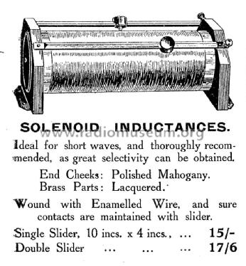 Solenoid Inductances ; Auckland, G. Z. & (ID = 1536124) mod-pre26