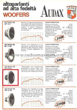 Woofer AC/3012-00 HIF 20 ES; Audax; Montreuil (ID = 3083336) Speaker-P