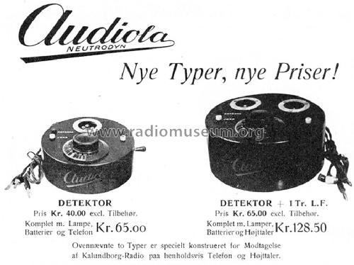 Detektor + 1 Tr. L.F. Audiola ; Audiola, Nordisk (ID = 1191621) Radio