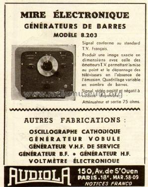 Mire électronique 8203; Audiola; Paris (ID = 499433) Equipment