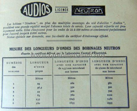 Bobinages Audios / Neutron ; Au Pigeon Voyageur, (ID = 1803826) Radio part