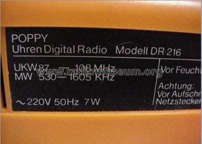 Poppy - Digital - Uhren - Radio DR-216; Lehnert GmbH, Poppy; (ID = 793860) Radio