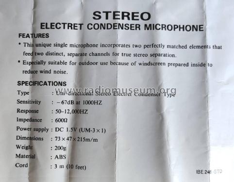 Stereo Electret Microphone EM150; AudioTon Grünwald (ID = 2670750) Microfono/PU