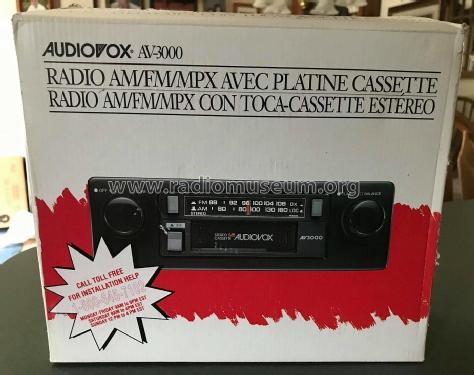 AM/FM/MPX Radio with Stereo Cassette Player AV-3000; Audiovox Corporation (ID = 2860623) Car Radio