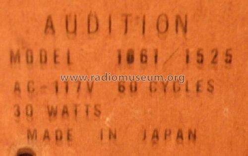 AM/FM 4 Speaker Radio 1061/1525; Audition; label of (ID = 1649211) Radio