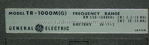 MW-SW 3 Band TR-1000M; General Electric- (ID = 1046819) Radio