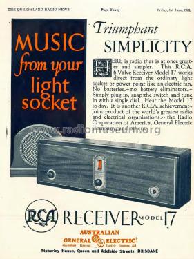 RCA Model 17 ; RCA RCA Victor Co. (ID = 2678371) Radio