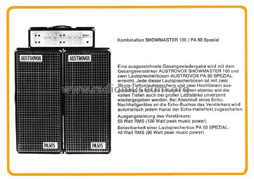 Showmaster 100 ; Austrovox, Wien 7 (ID = 1100023) Ampl/Mixer