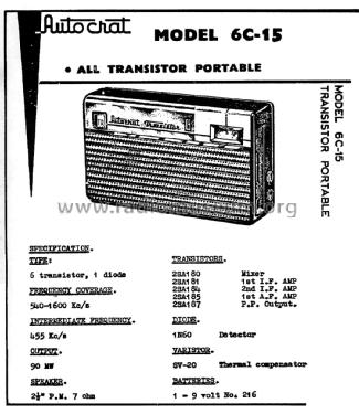 6C15; Autocrat Radio Ltd.; (ID = 2975330) Radio