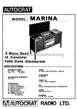 Solid State Stereogram Marina; Autocrat Radio Ltd.; (ID = 2981838) Radio