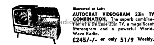 Stereophonic Wide Horizon Videogram TVA23; Autocrat Radio Ltd.; (ID = 2996597) TV Radio