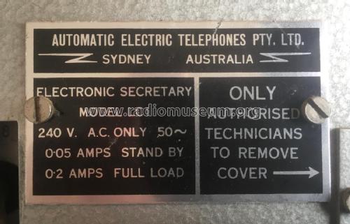 EL-SE, Electronic Secretary, Answering machine LC1; Automatic Electric (ID = 2952555) Telephony