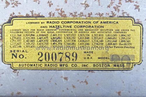 Airmaster unknown; Automatic Radio Mfg. (ID = 2694574) Radio