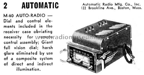 M60 ; Automatic Radio Mfg. (ID = 1002695) Car Radio