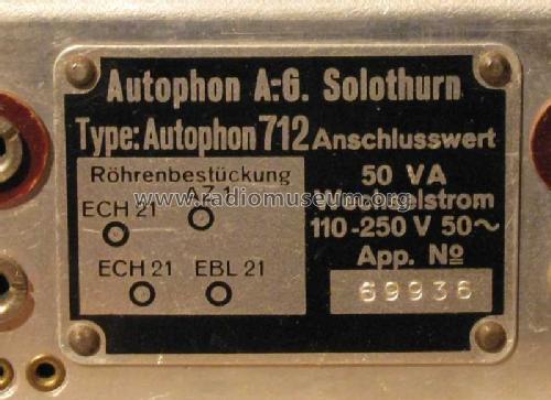 712; Autophon AG inkl. (ID = 1008669) Radio