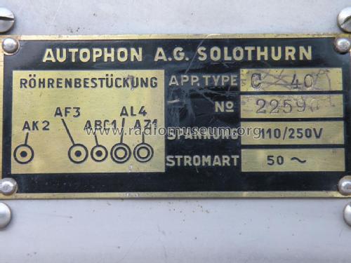 C40 ; Autophon AG inkl. (ID = 2142778) Radio