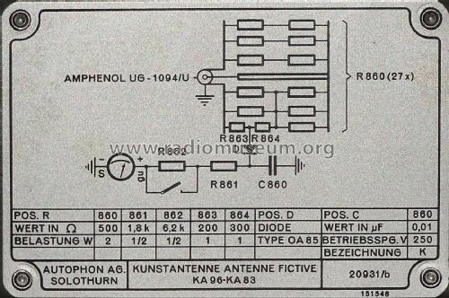 Kunstantenne, Antenne fictive - Dummy Load KA96-KA83; Autophon AG inkl. (ID = 3044343) Equipment