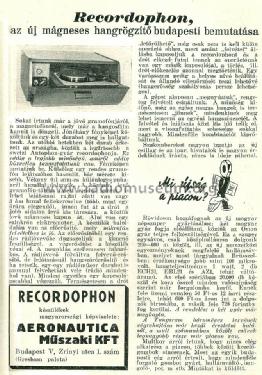 Recordophon Drahttongerät m. Plattenspieler; Autophon AG inkl. (ID = 2235176) Reg-Riprod