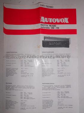 Isotta RE 620; Autovox SPA; Roma (ID = 2302664) Car Radio