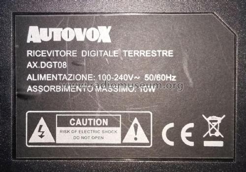 Ricevitore Digitale Terrestre AX.DGT08; Autovox SPA; Roma (ID = 2801422) DIG/SAT