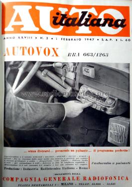 RRA1263; Autovox SPA; Roma (ID = 1735351) Car Radio