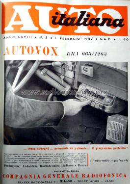 RRA663; Autovox SPA; Roma (ID = 1735350) Car Radio